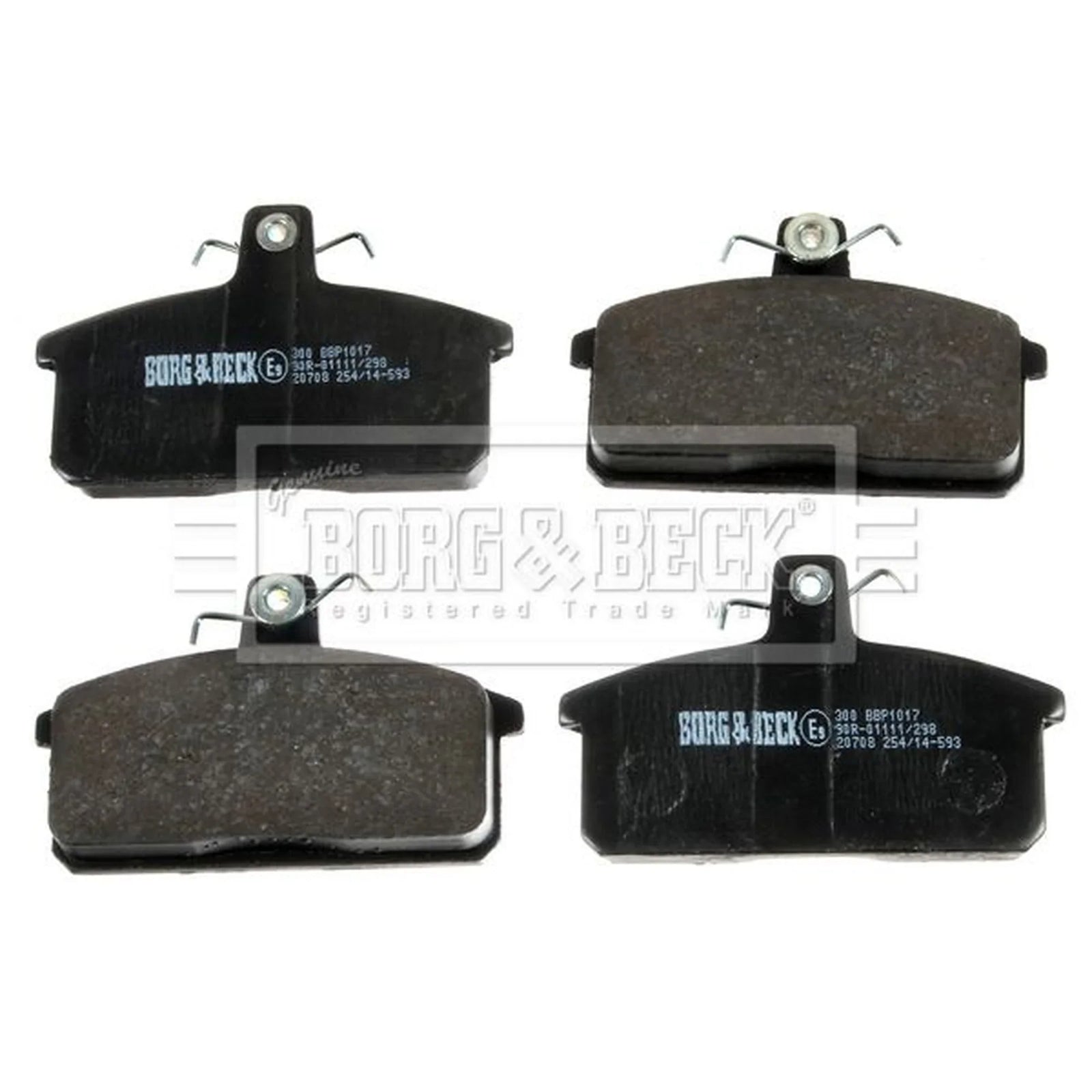 Borg & Beck 4 x Front Brake Pad Set BBP1017