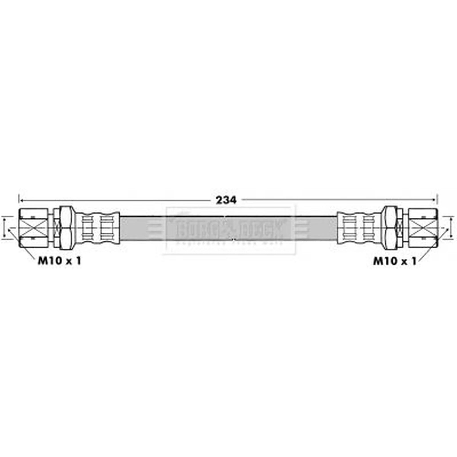 Borg & Beck Brake Hydraulic Hose Line Rear Right BBH6340