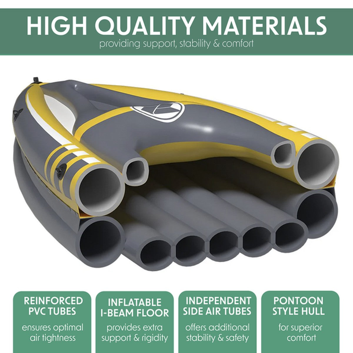 Dellonda Inflatable 2-Person Kayak/Canoe Set with Pump, Carry Bag & 2 Oars