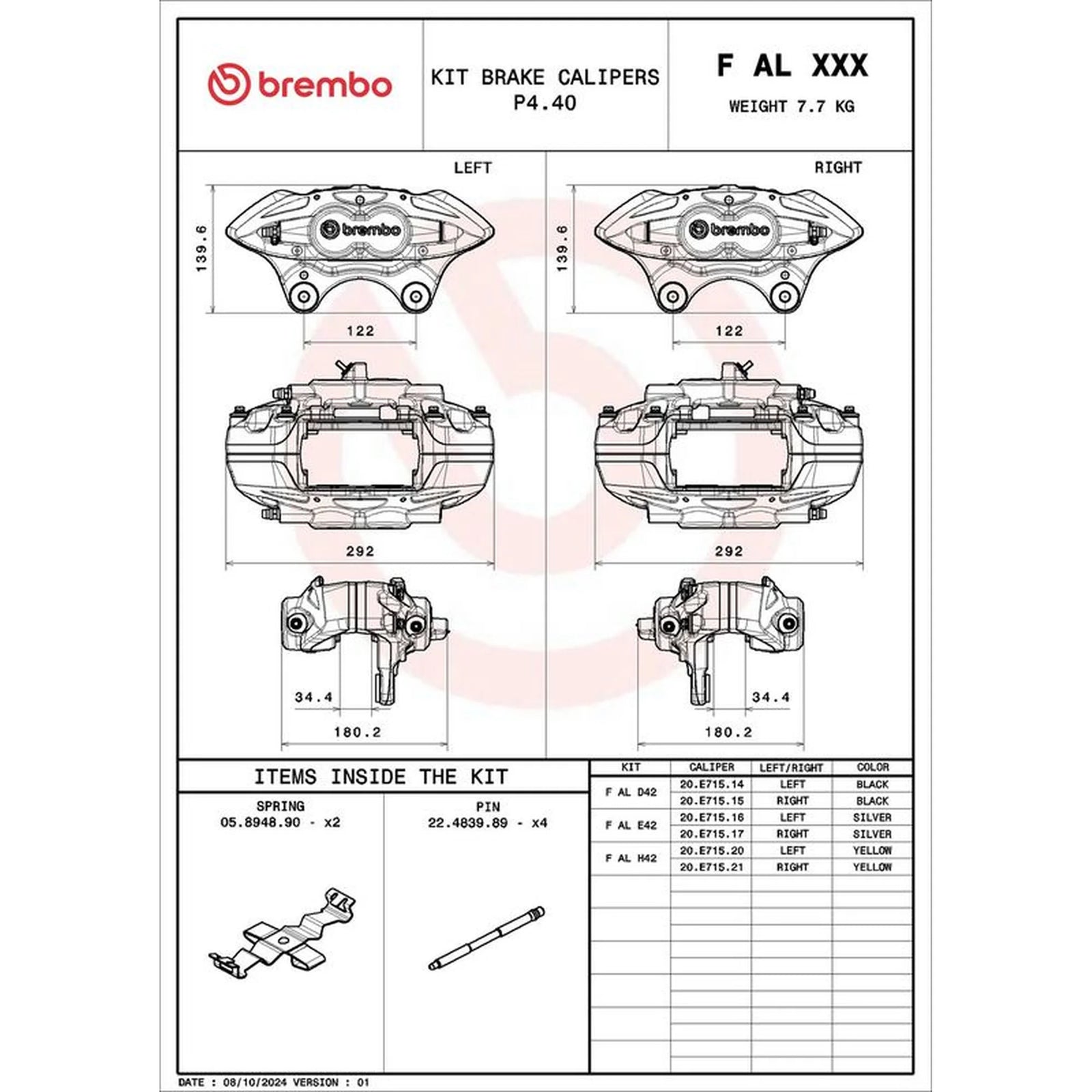 Brembo 2 x Brake Caliper Assembly Front fits BMW 1 Sports Hatch 2011-2019