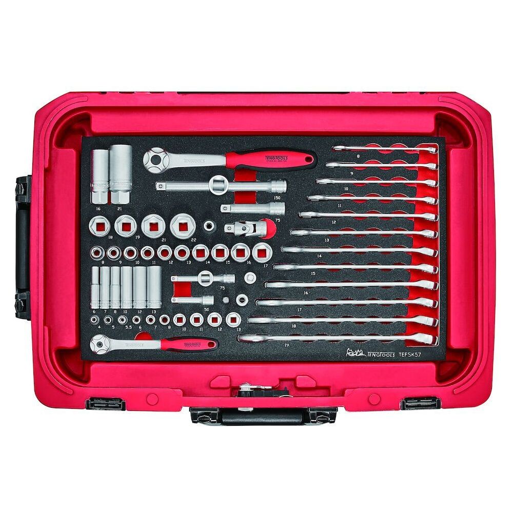 Teng Tools Spanner & Socket Set FOAM3 57 Pieces