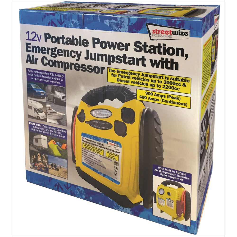 Streetwize 12V 900amp Car Jump Start Starter Power Pack