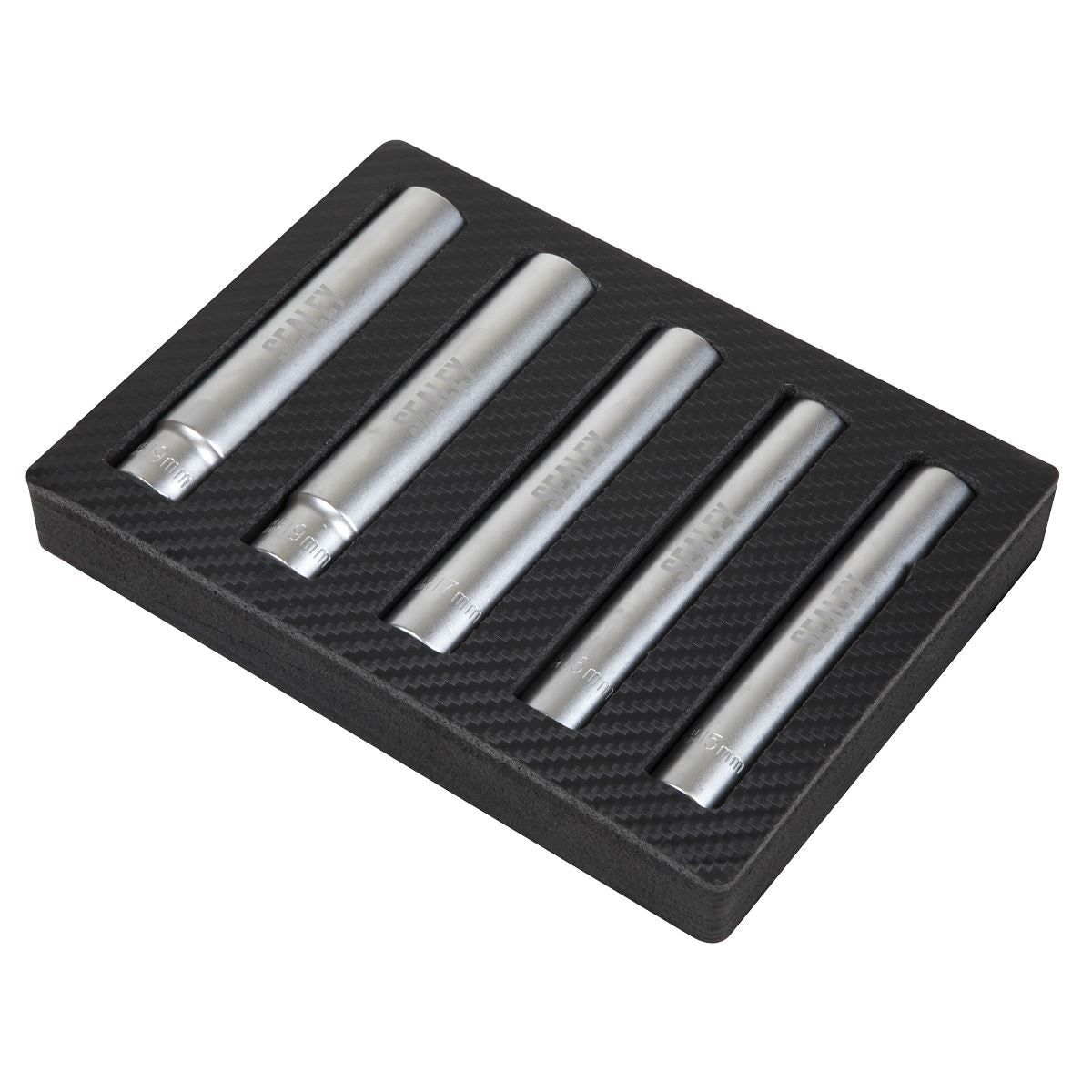 Sealey Extra-Deep Socket Set 3/8"Sq Drive 15, 16, 17, 18 & 19mm 5pc SX1519