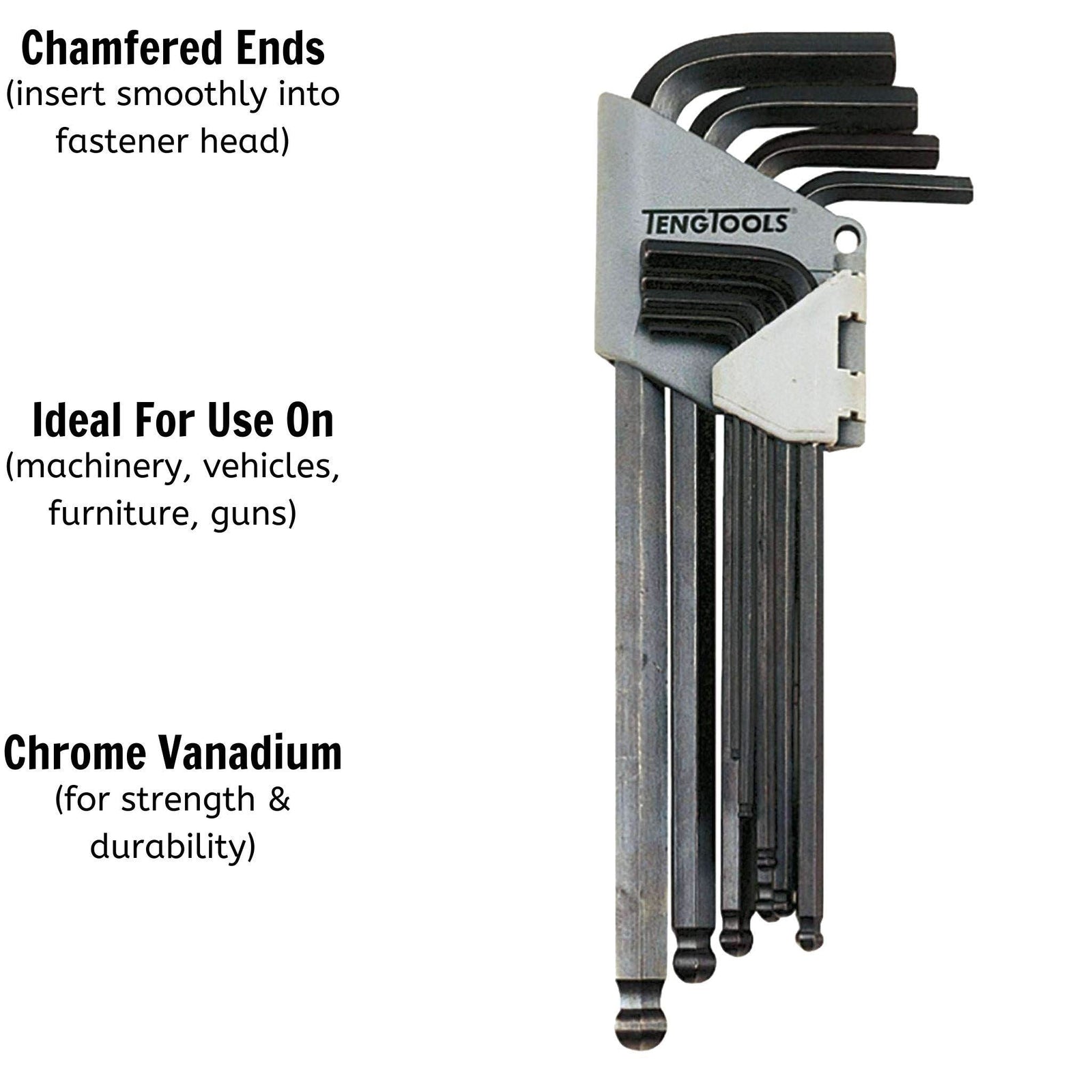 Teng Tools Ball Point Hex Key Set AF 9 Pieces