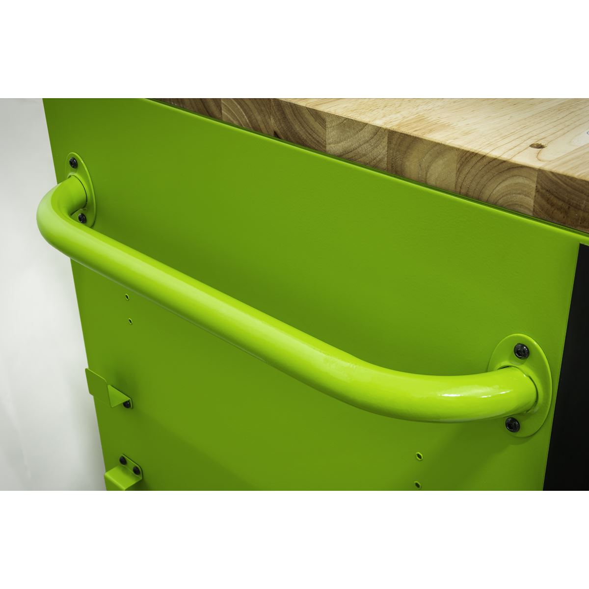 Superline PRO Black Edition Mobile Trolley  Wooden Worktop Hutch 2 Drawer Riser