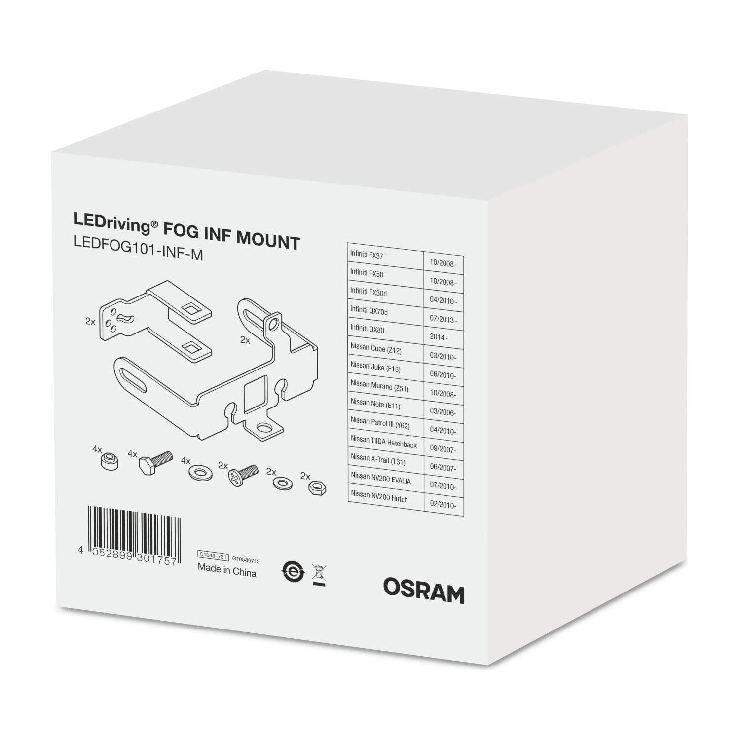 Osram LEDriving FOG additional mounting for Infinity models, FOG101-INF-M, brack