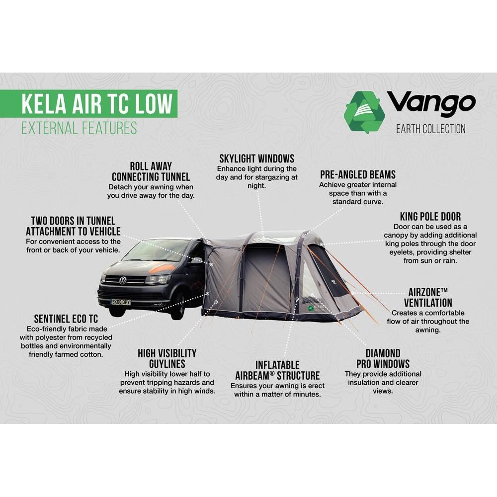 Vango Kela Air TC Low Drive Away Awning  (180 - 210cm) Campervan