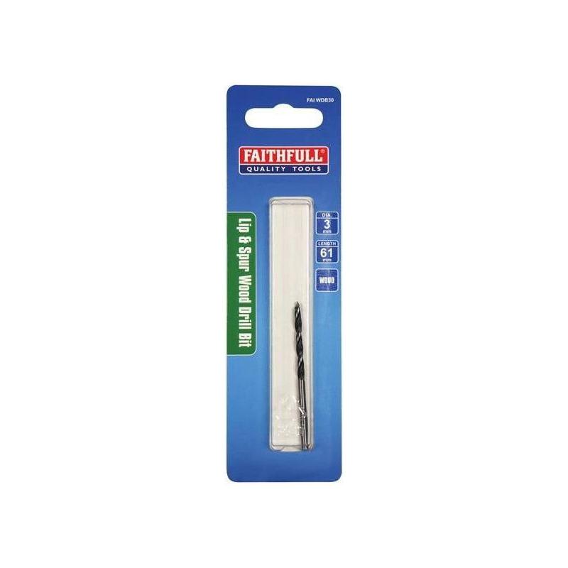 Faithfull Lip & Spur Wood Drill Bit 3mm
