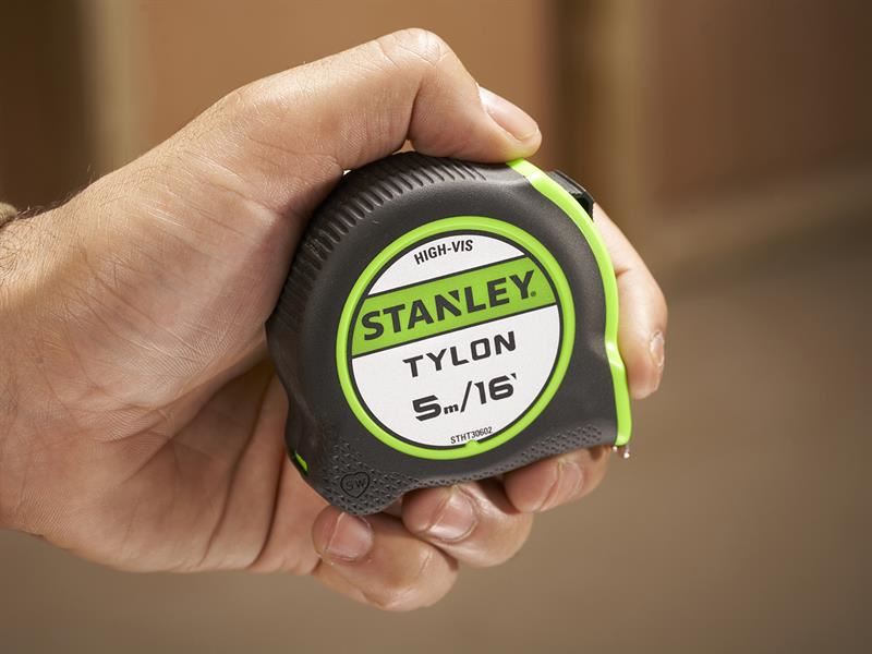 STANLEY Hand Tools Hi-Vis Tylon Tape Measure 5m (16ft) (Width 25mm)
