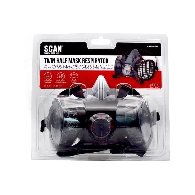 Scan Twin Half Mask Respirator + A1 Refills