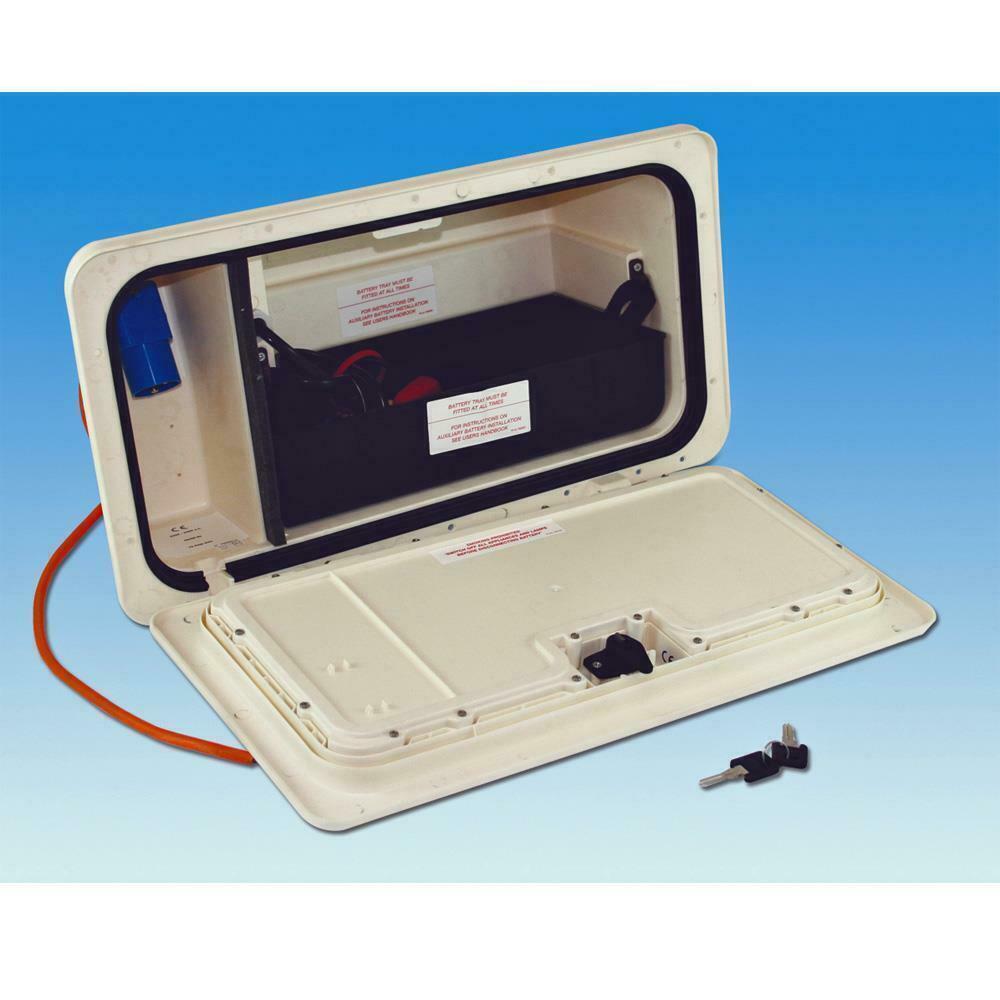Door Locker  & Battery Box System Caravan Motorhome Conversion White NBBS
