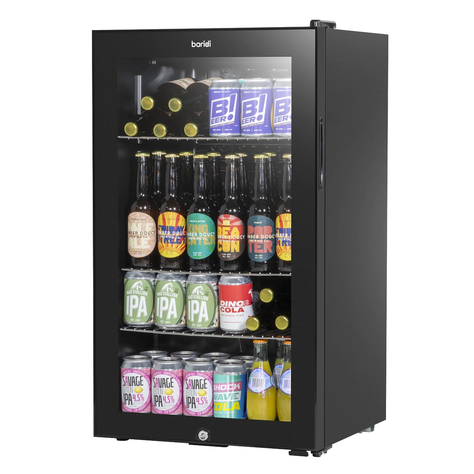 Baridi Undercounter Fridge DH13 80L with Wire Shelves & Lock