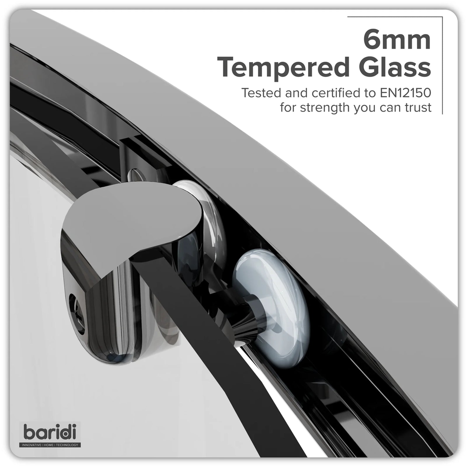 Baridi Quadrant Shower Enclosure 800x800mm with 6mm Tempered Glass