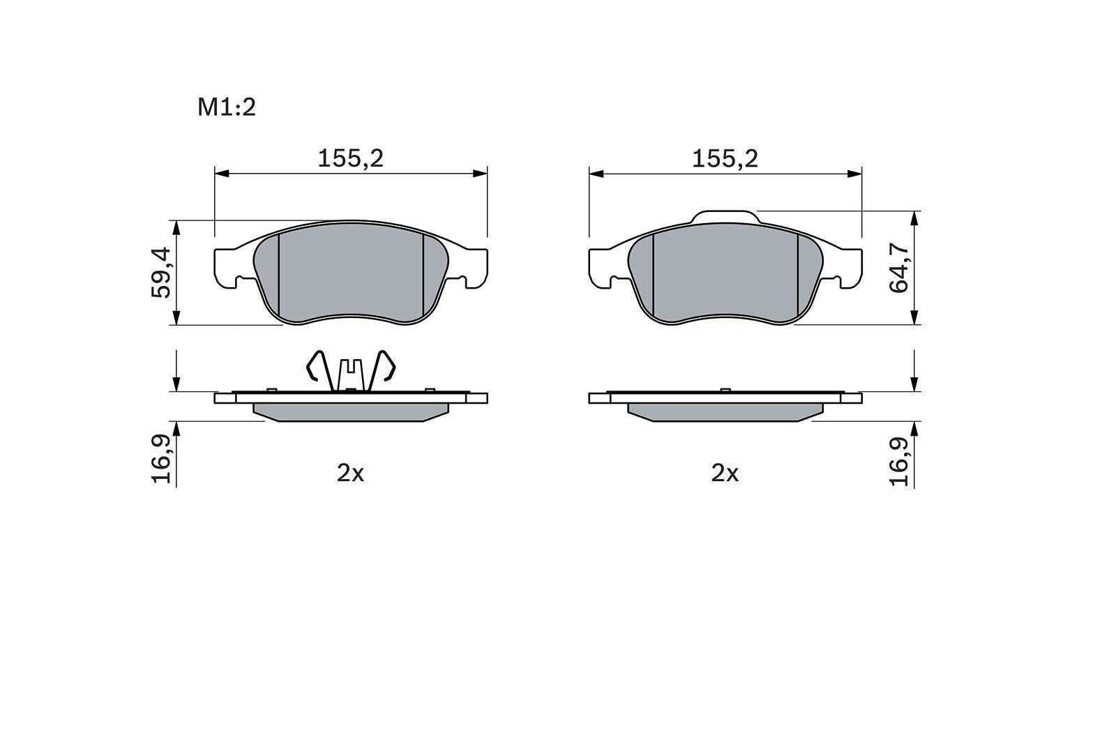 Bosch Brake Pad Set x x 0986494441