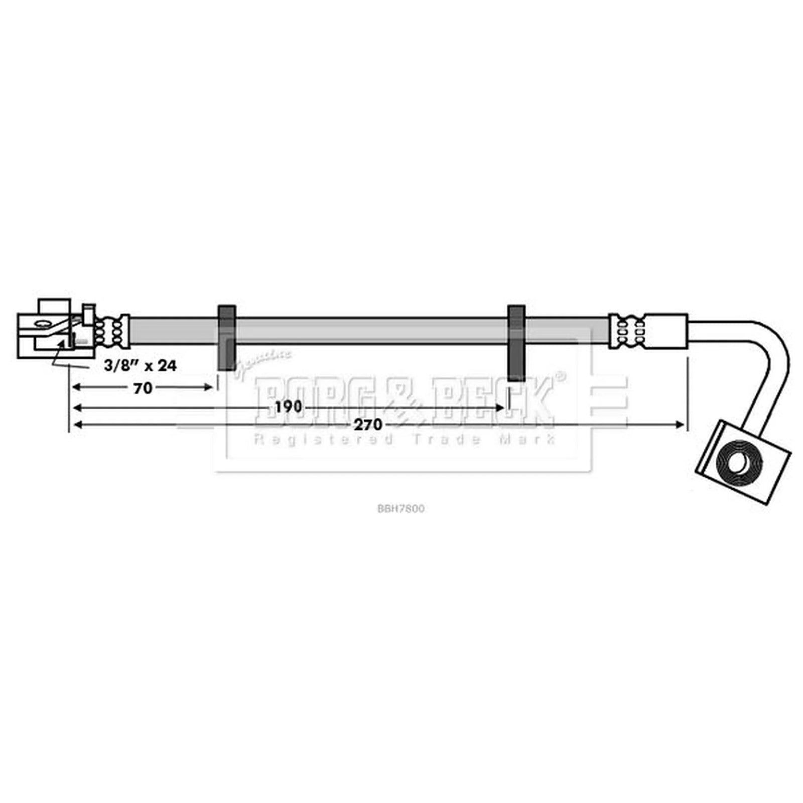 Borg & Beck Brake Hydraulic Hose Line Rear Right BBH7800