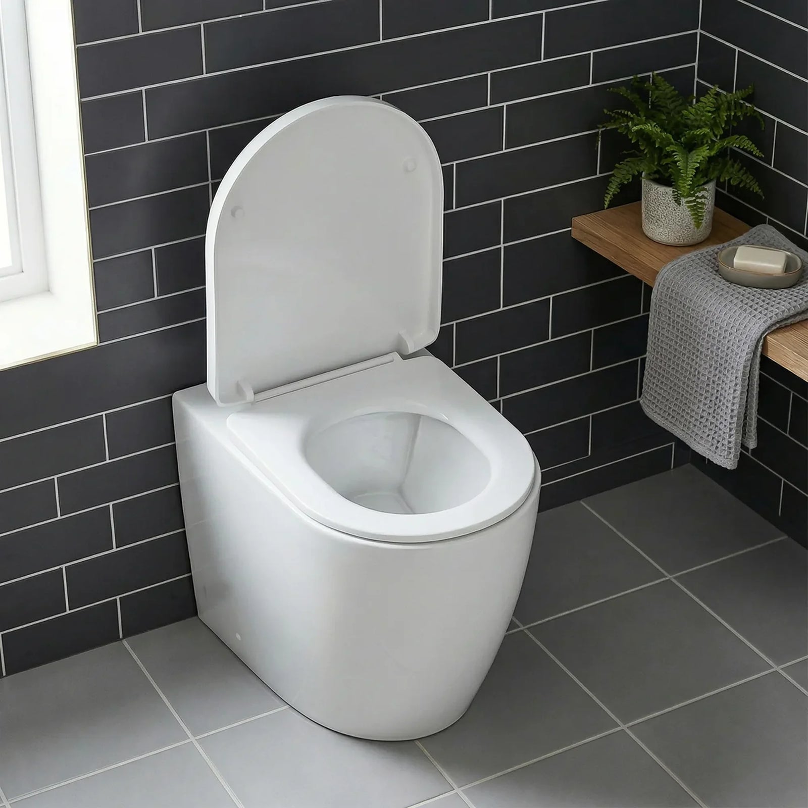 Baridi Back-to-Wall Toilet DH334 with Soft Close Seat