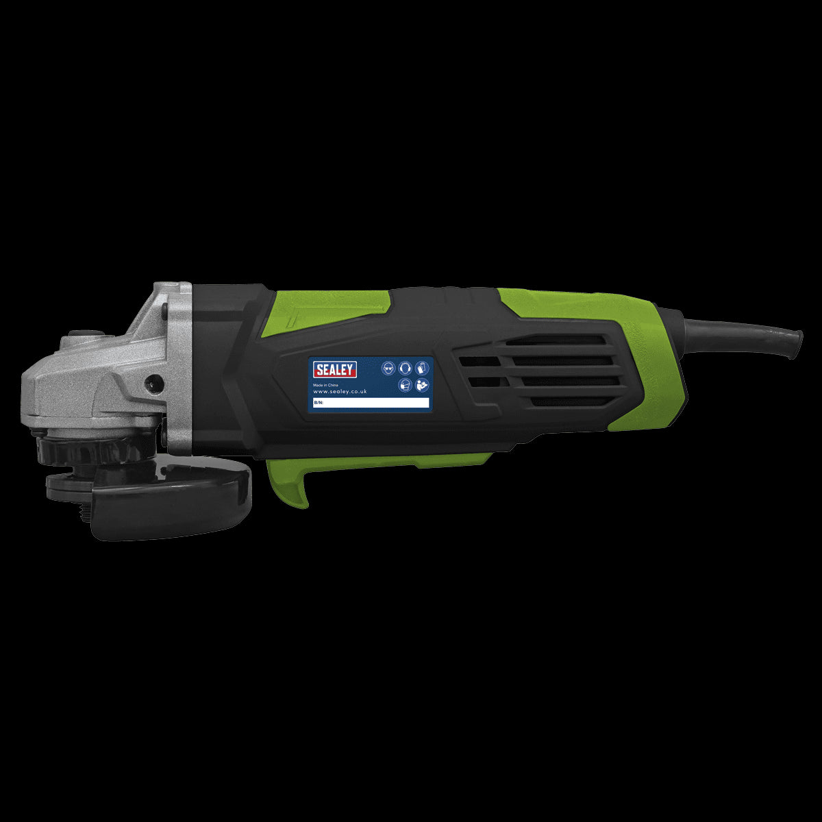 Sealey SG115E Angle Grinder 115mm 750W 230V Green Heavy Duty