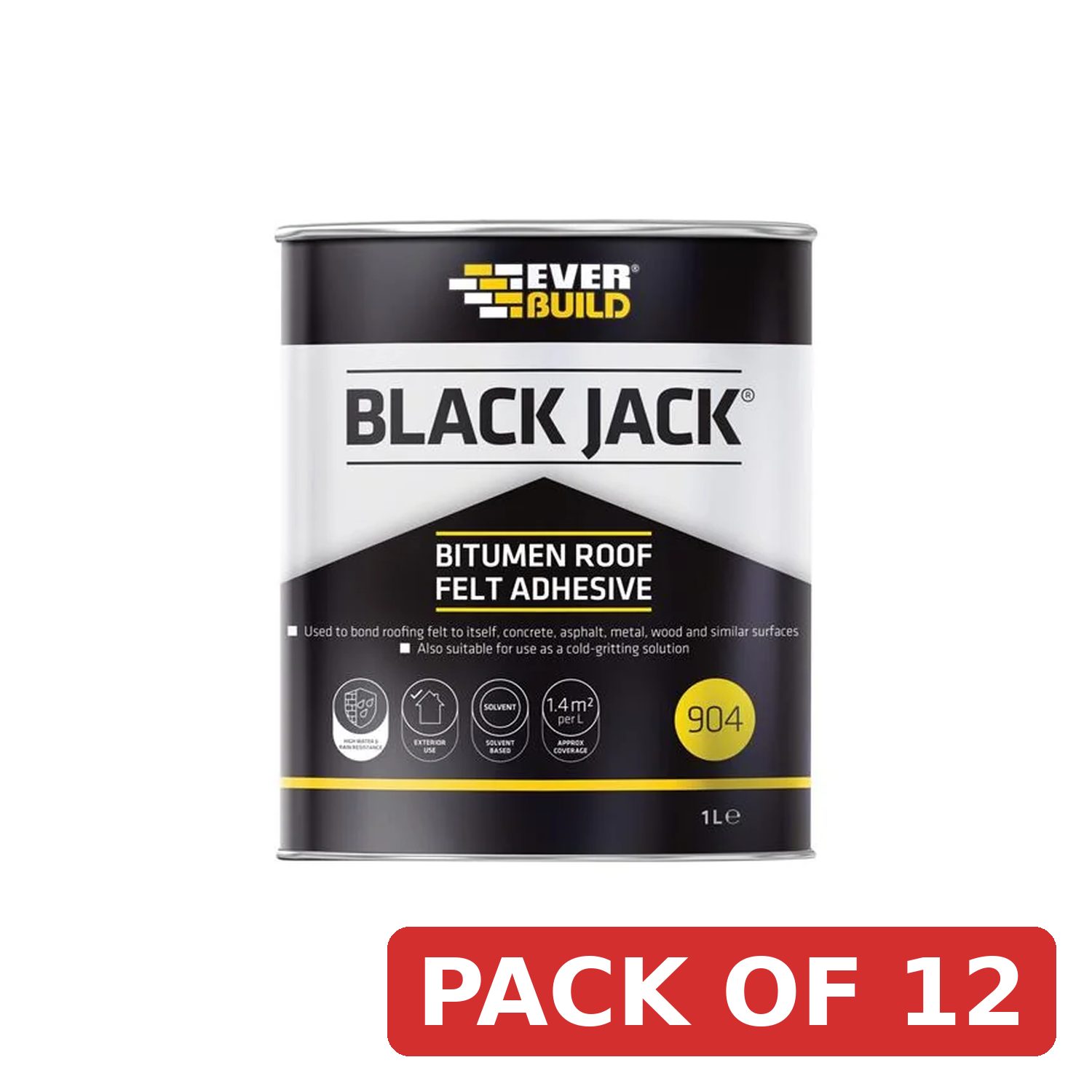Everbuild Sika Black Jack® 904 Bitumen Roof Felt Adhesive 1 litre - 852650