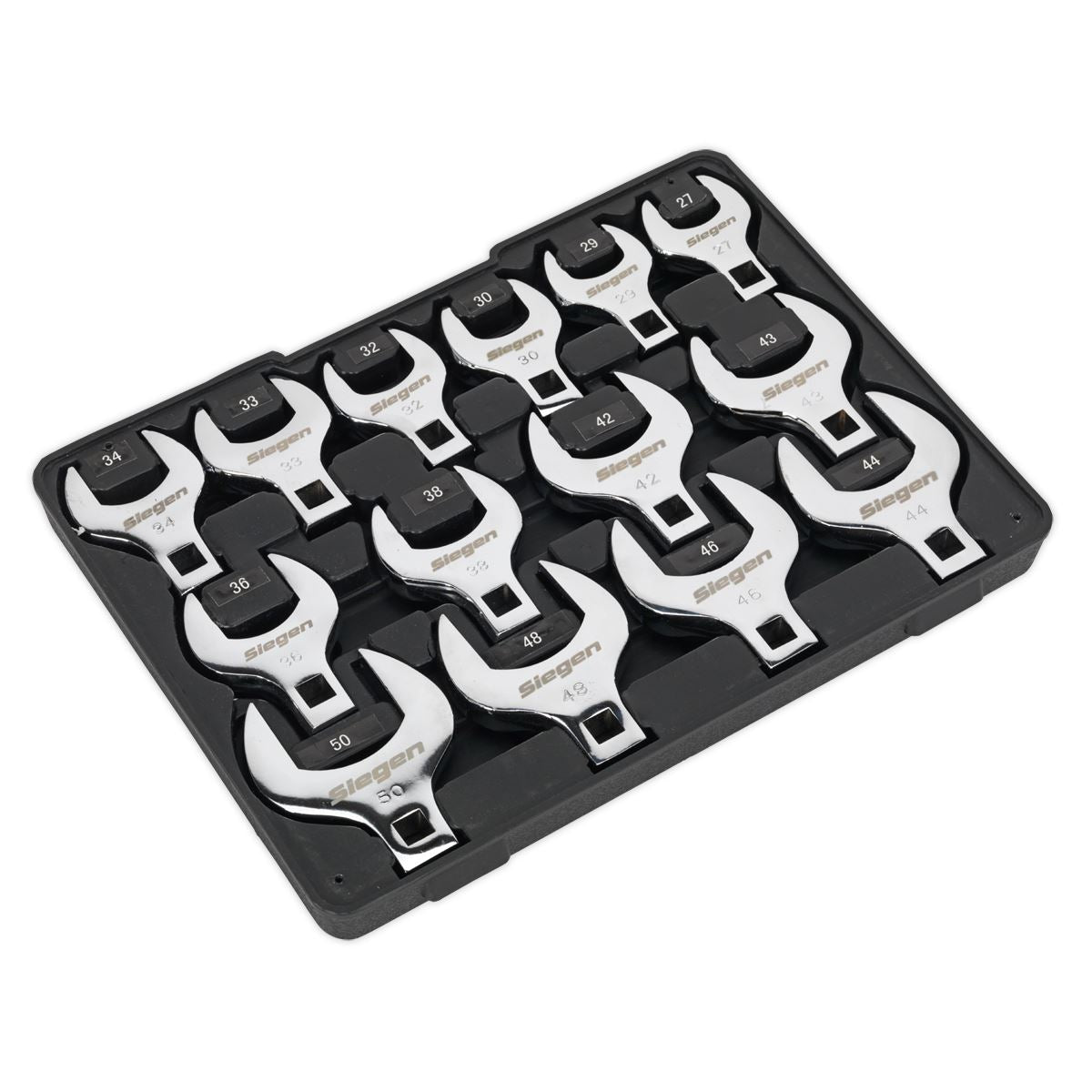 Seigen by Sealey Crow's Foot Open End Spanner Set 14pc 1/2"Sq Drive Metric