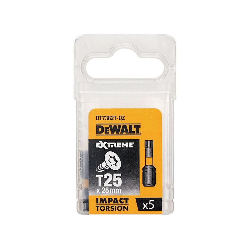 Dewalt Power Tools Impact Torsion Bits TX25 x 25mm (Pack 5)