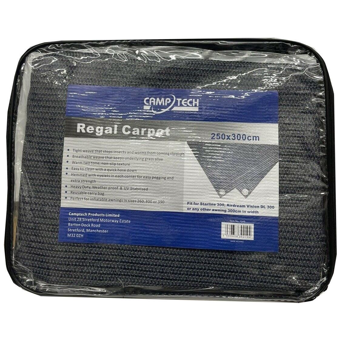 Camptech Regal Camptech Awning Breathable Grey Groundsheet Carpet Matting - 3 x 2.5 m