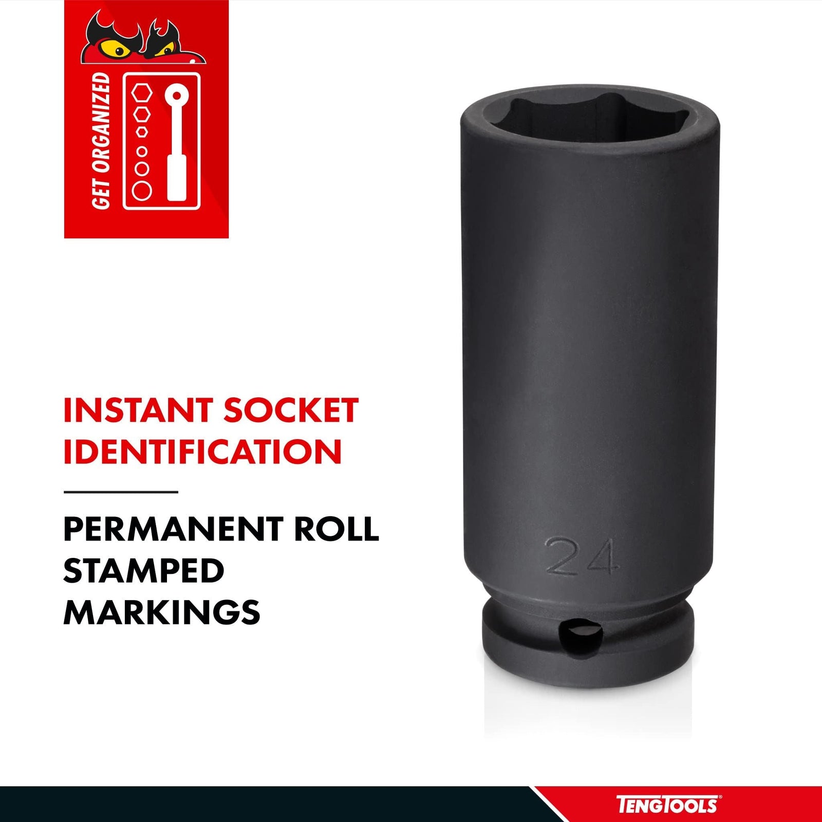 Teng Tools 3/8" Deep Impact Socket ANSI Metric 10mm