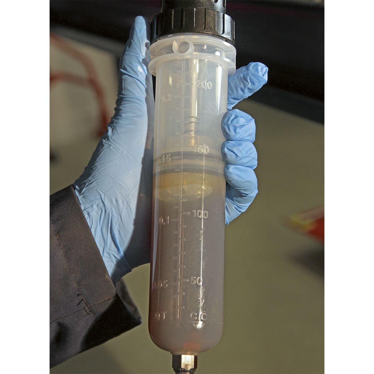 Sealey 200ml Oil & Brake Fluid Inspection Syringe Clear Body Fluids Transfer