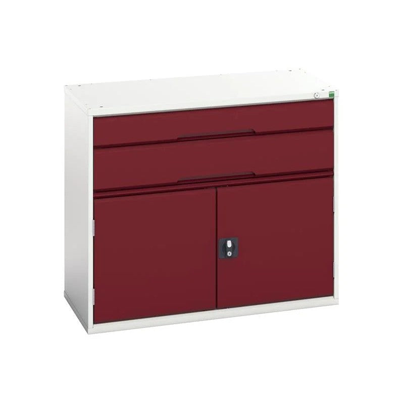 Bott Verso 2 Drawer + Cupboard 900 x Crimson Red 525-1050mm