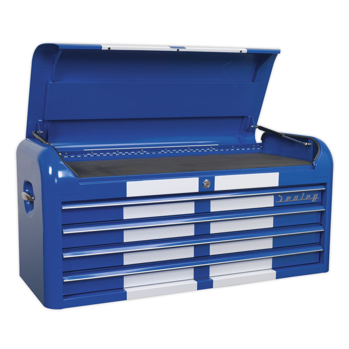 Sealey Retro Style Extra-Wide Topchest & Rollcab Combination 10 Drawer Blue/Whit