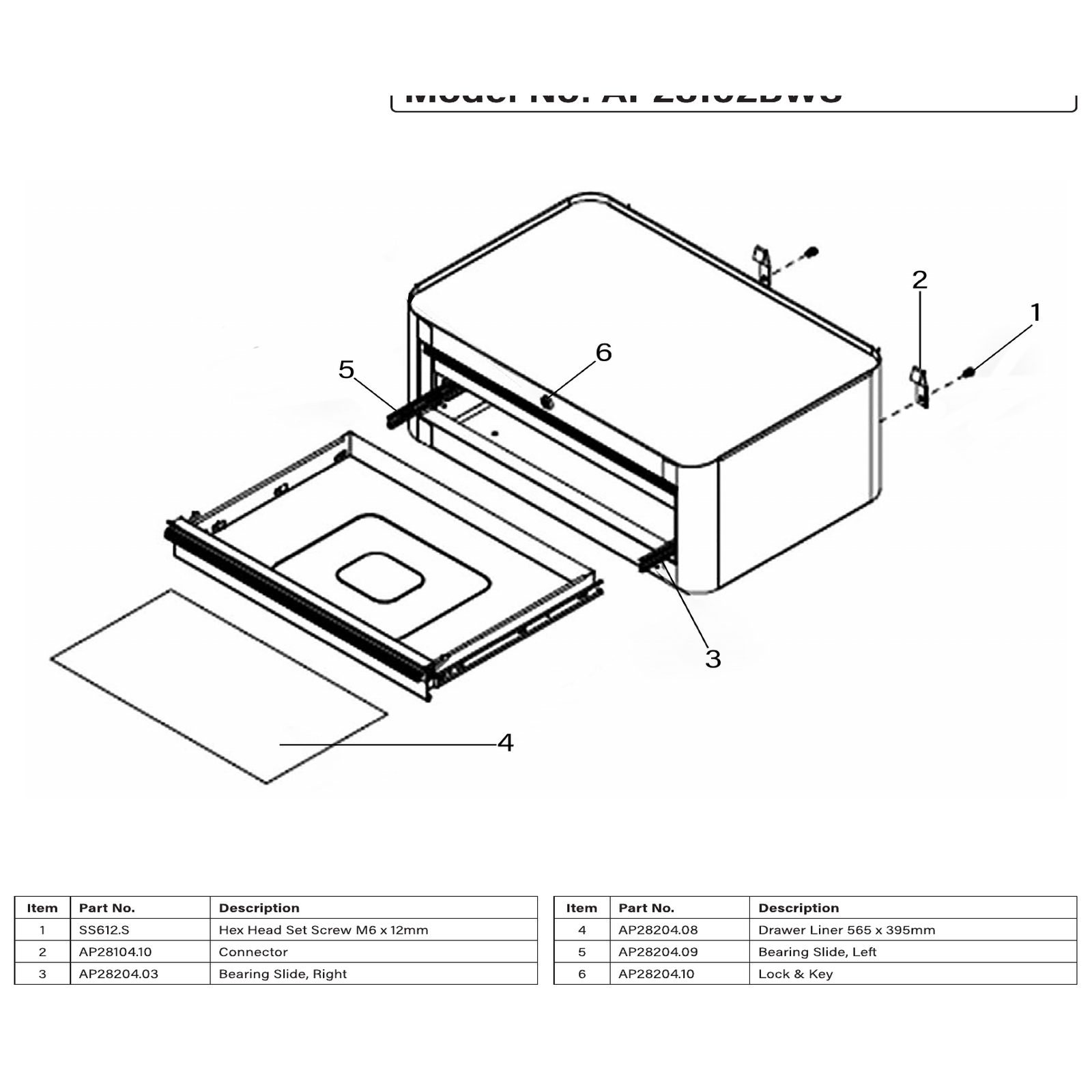Sealey Lock & key AP28204.10