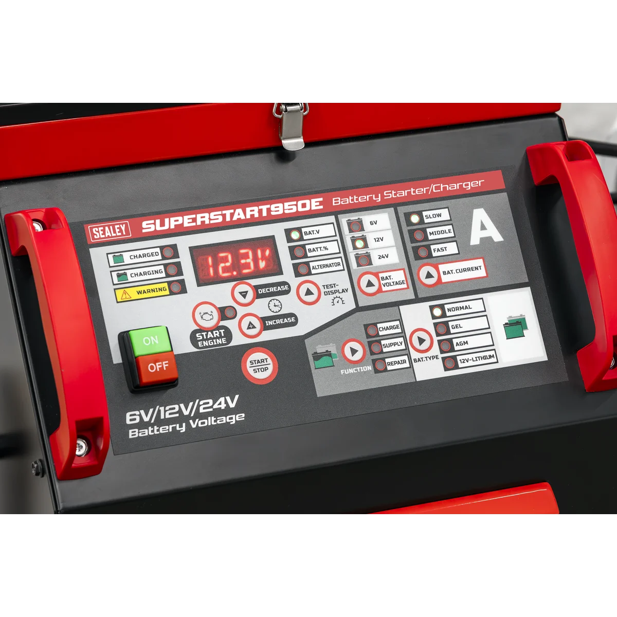 Sealey 6/12/24V Battery Starter/Charger SUPERSTART950E 950A