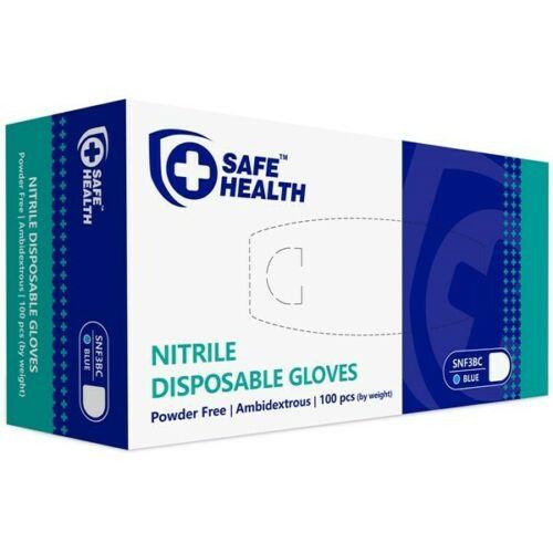 100x Disposable Blue Nitrile Gloves Latex & Powder Free Medium