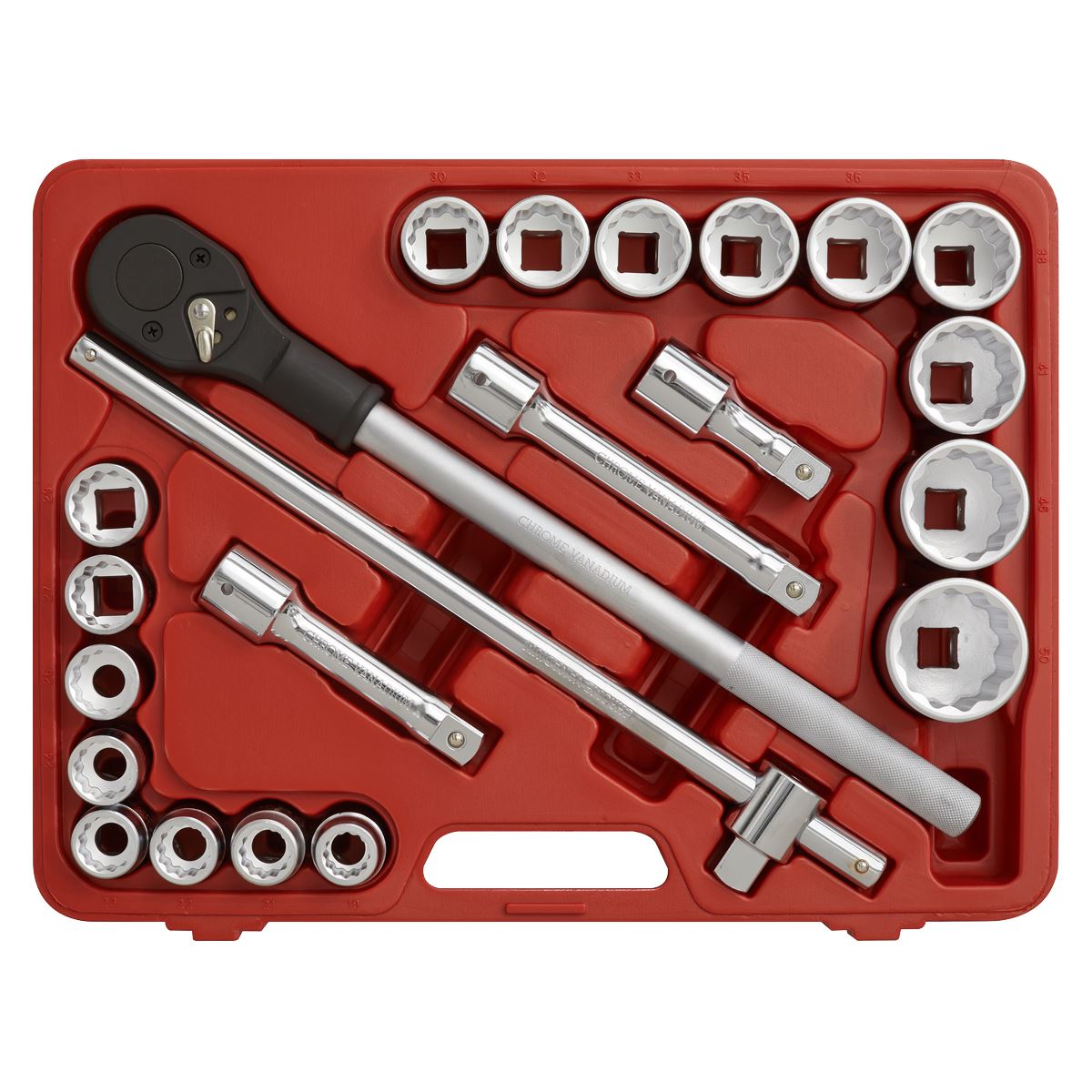 Sealey Premier Premier Socket Set 3/4"Sq Drive 12-point 22pc AK2598
