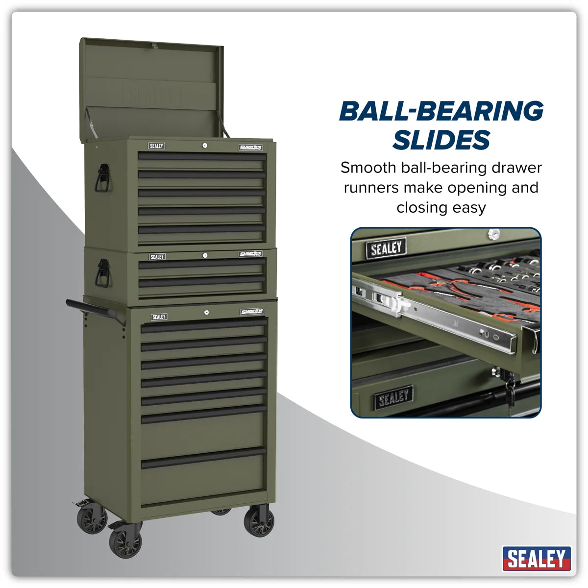 Sealey Tool Chest Combination 14 Drawer - Khaki
