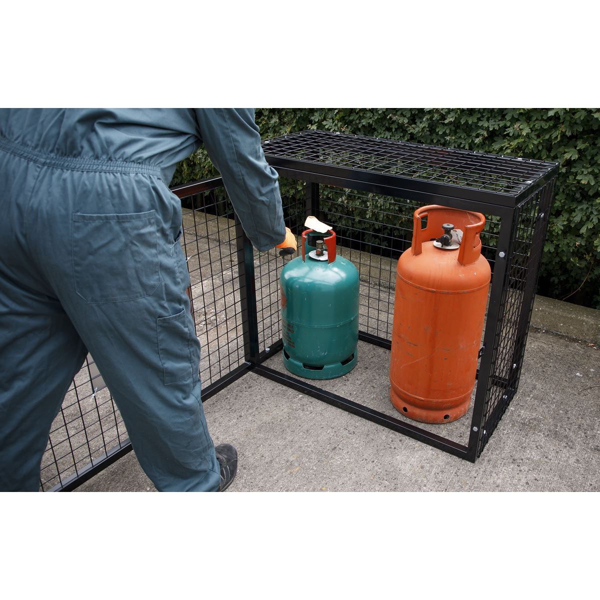 Sealey Safety Cage 2 x 47kg Gas Cylinders GCSC247