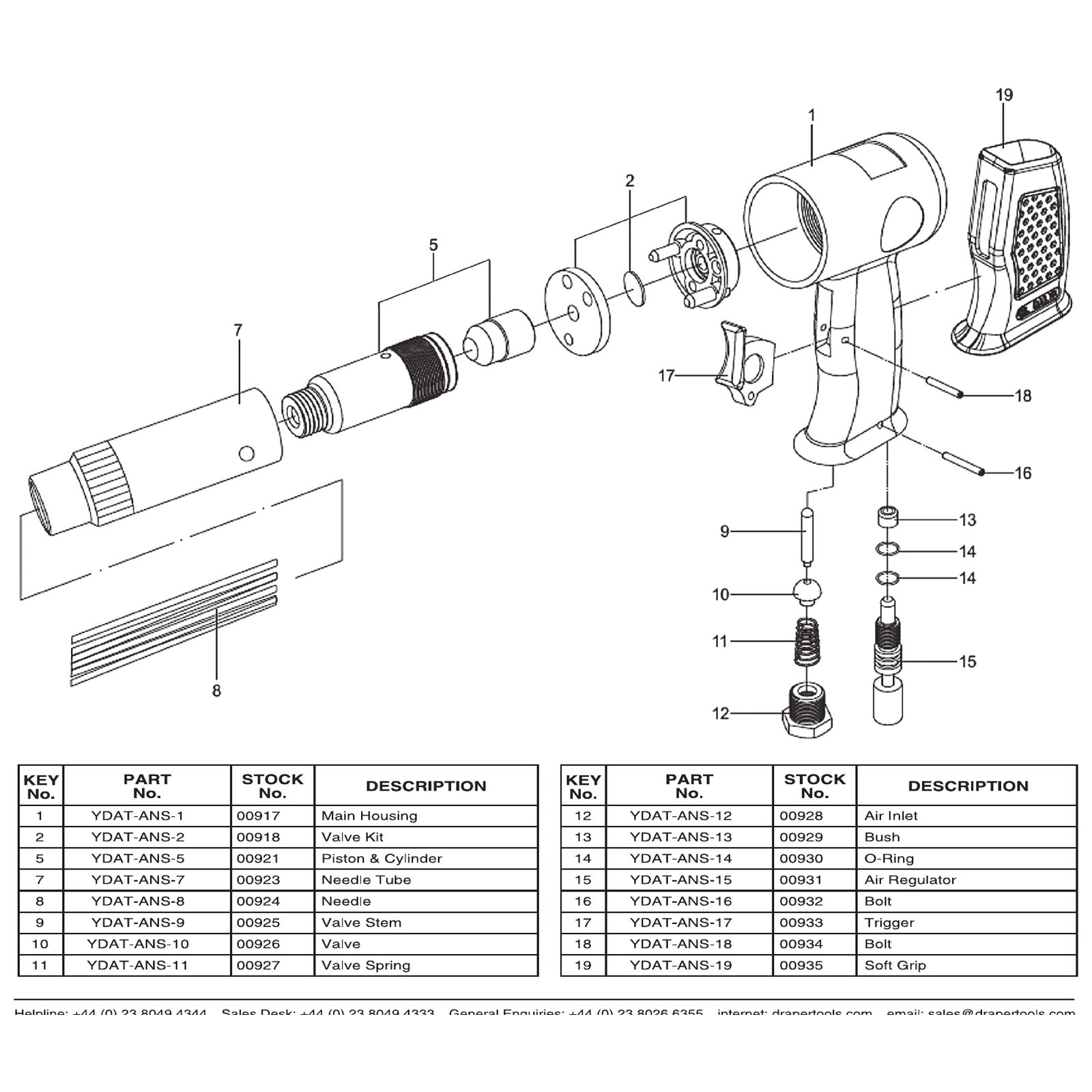 Draper Needle Assembly YDAT-ANS-7 for Compressors 00923