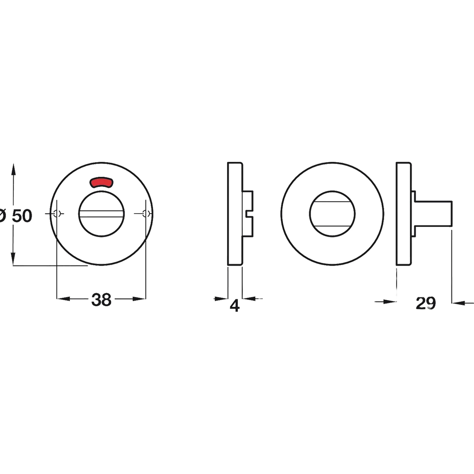 Hafele Bathroom Lock Brushed Finish MPN 902.54.800