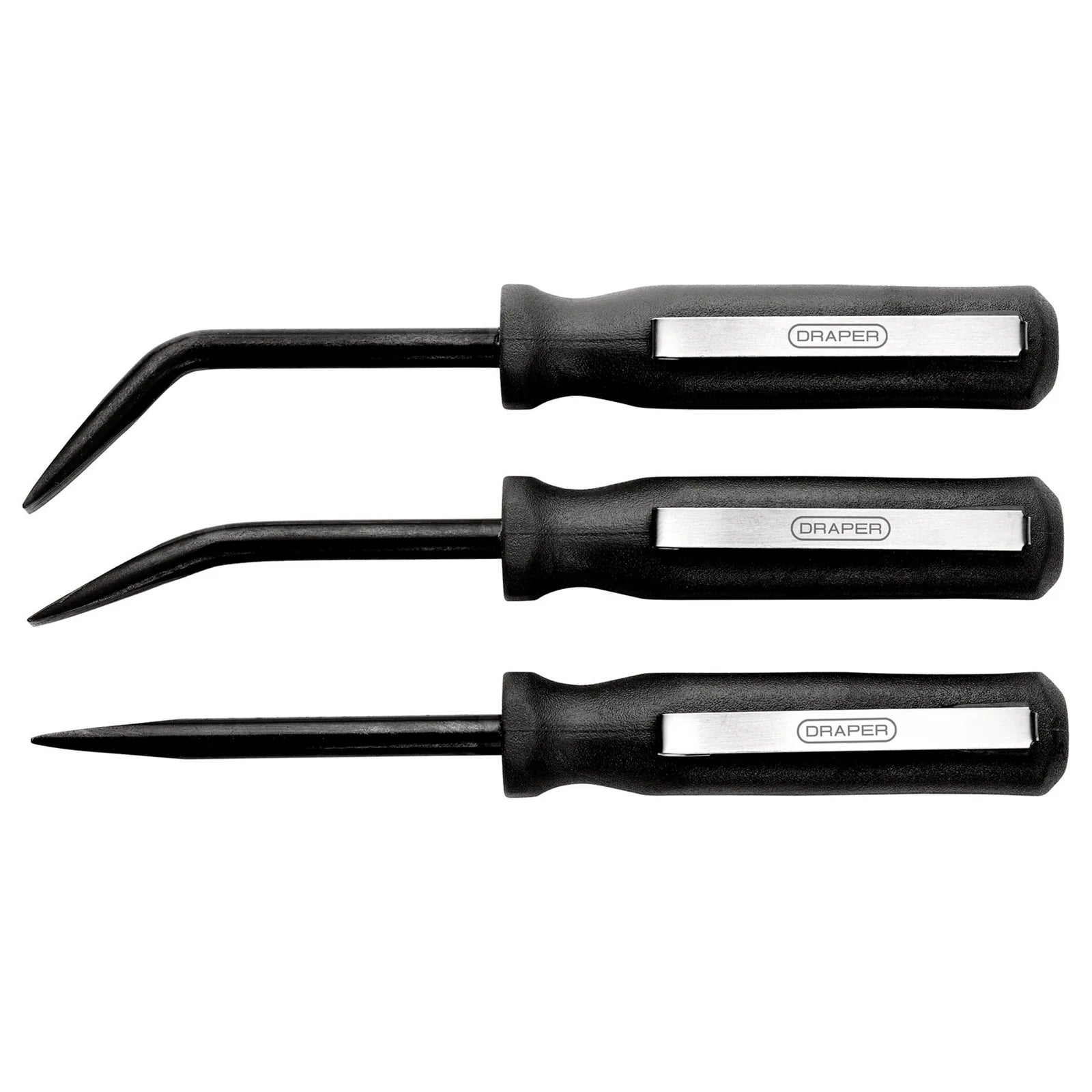 Draper Mini Pry Bar Set, 125mm, Black (3 Piece) - MPBS3