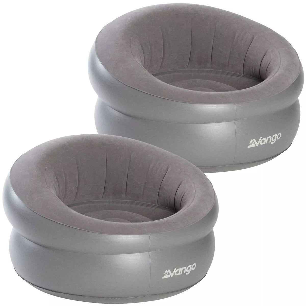 2x Vango Inflatable Donut Flocked Chair  Nocturne Grey