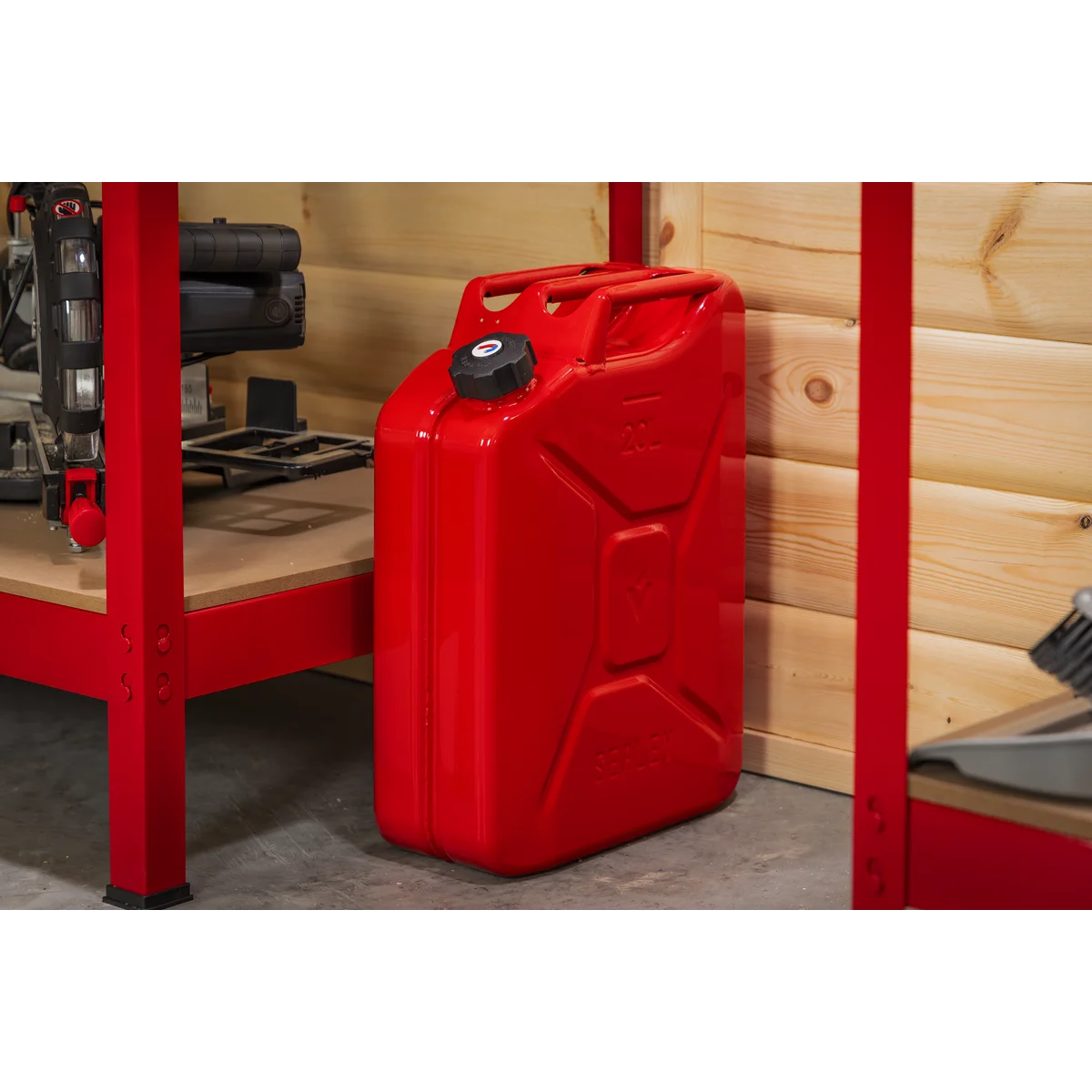 Sealey Screw Cap Metal Jerry Can 20L Red