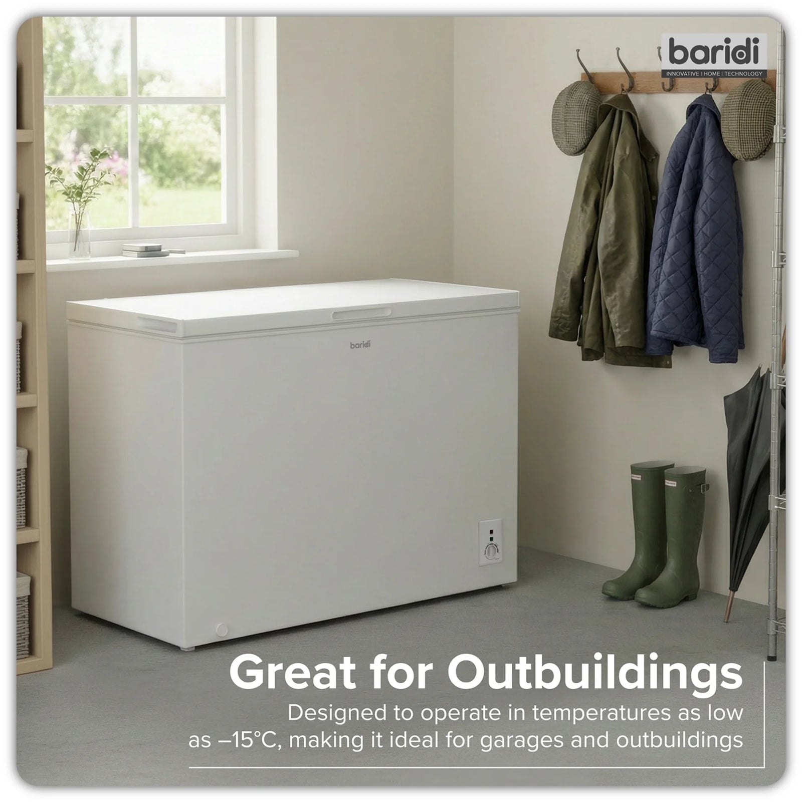 Baridi Chest Freezer DH258 254L Capacity - White