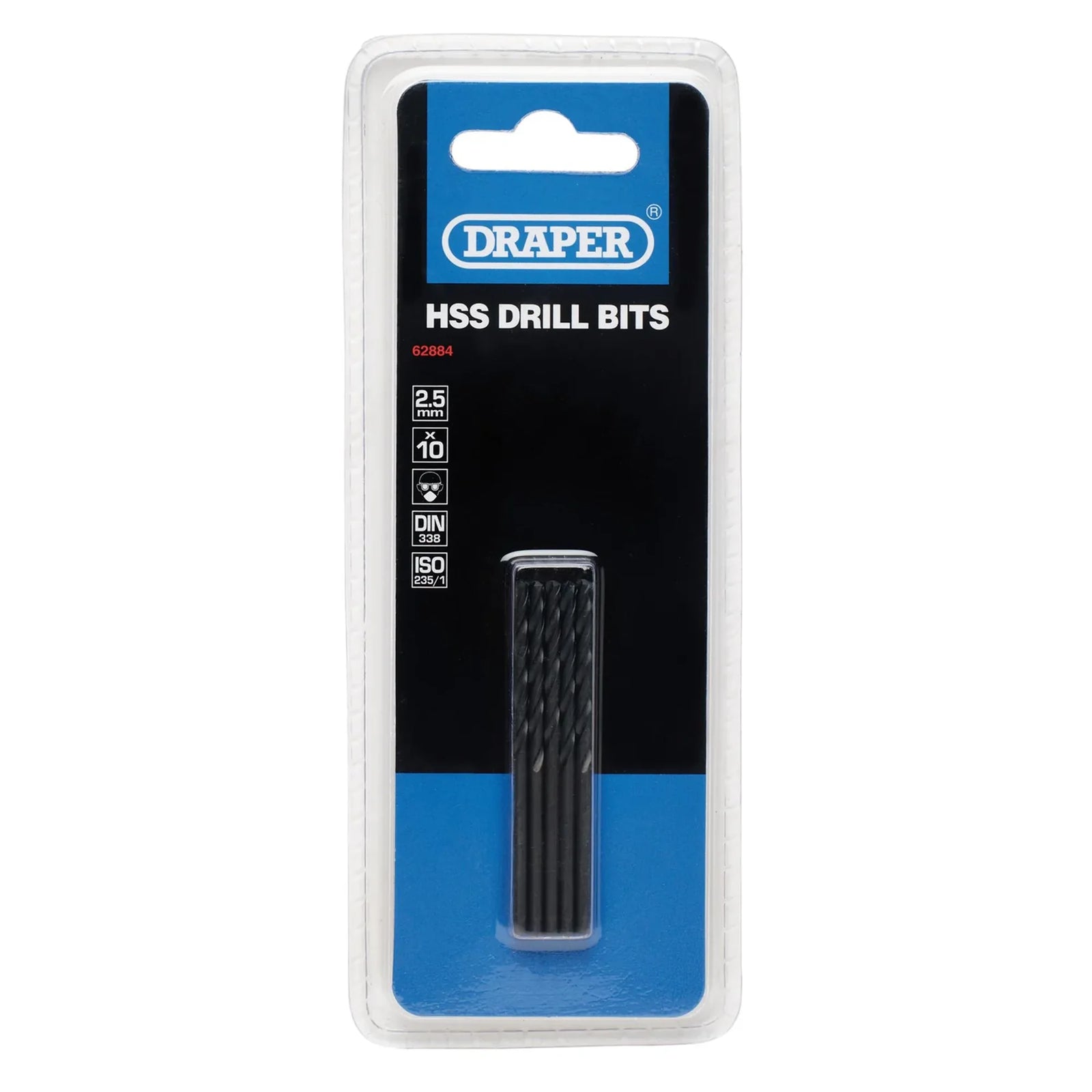 Draper HSS Twist Drill Bits 2.5mm x 55mm Pack of 10