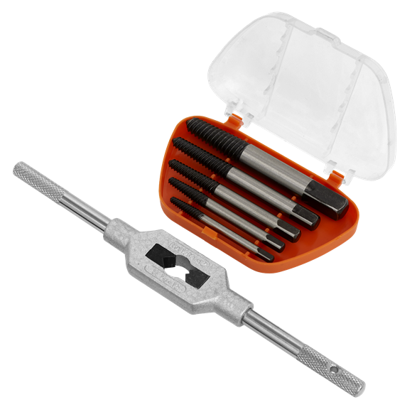 Sealey Screw Extractor Set with Wrench 6pc Helix Type AK721