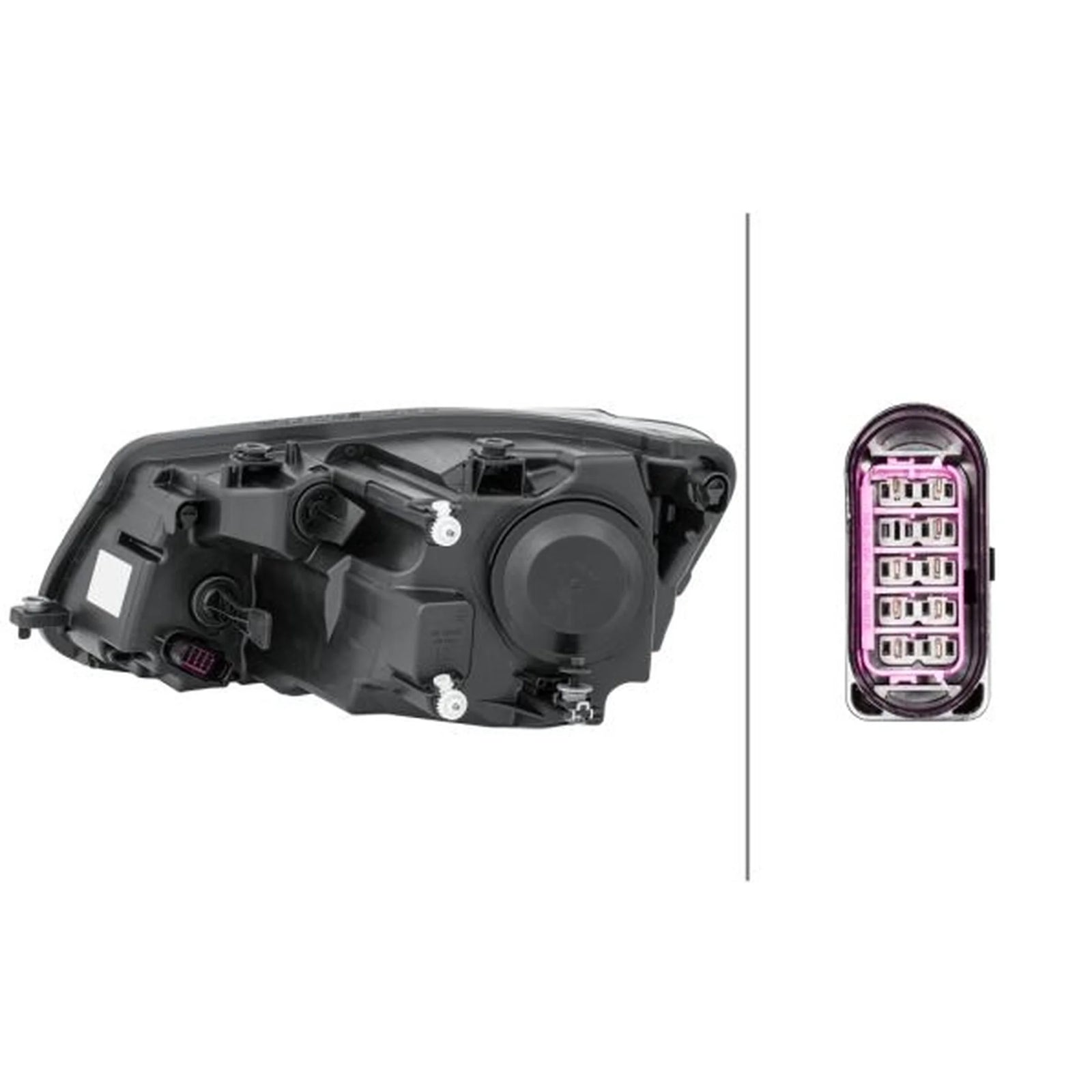 Hella Headlight Headlamp P21W Right 1EL 010 551-121