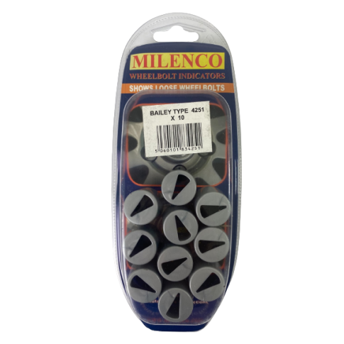 Milenco Wheel Bolt Indicators – Bailey Compatible (Pack of 10) for Alloy Wheels – Fits AL-KO & BPW – 4251