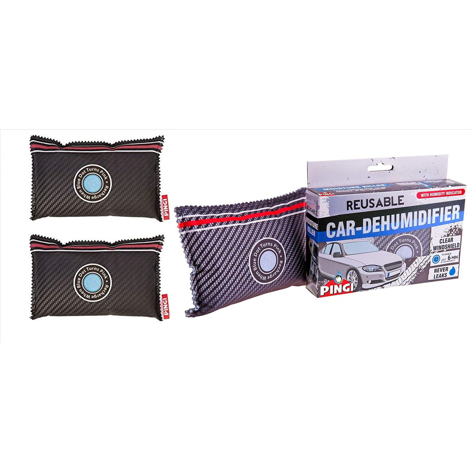 3x PINGI Car Home Dehumidifier Large Dry Bag Moisture Killer Absorber Reusable