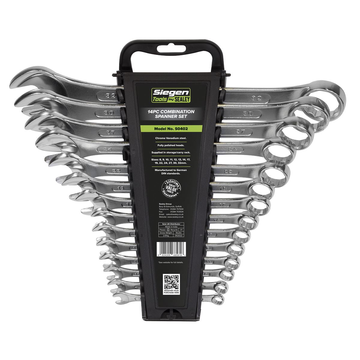 Seigen by Sealey Combination Spanner Set 14pc Metric S0402