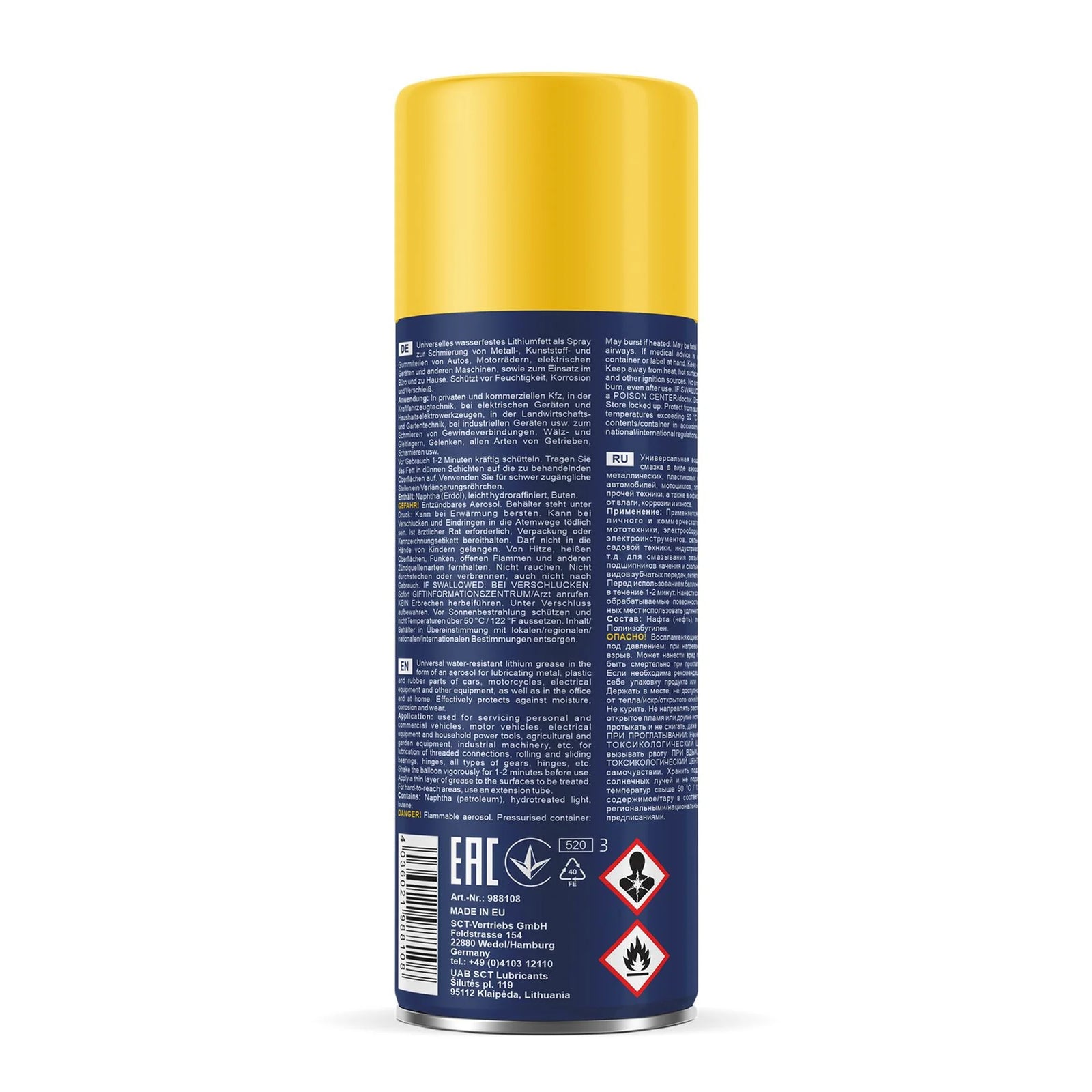 MANNOL High Performance Clear Grease Lubricant Spray Aerosol Lithium 400ml - MAN