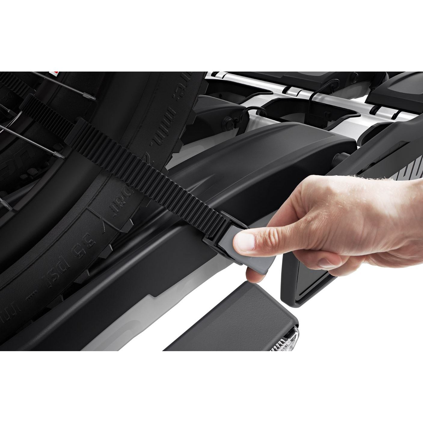 Thule EasyFold XT three-bike platform towbar bike rack black/aluminium Towbar Bike Rack