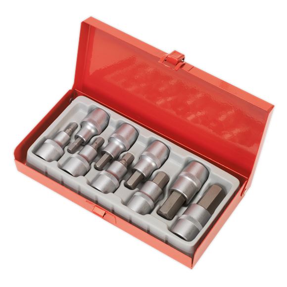 HEX SOCKET BIT SET 9PC 1/2inchSQ DRIVE